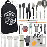 BOMKI 35 PC Grilling & Cooking Essentials - Black Pro